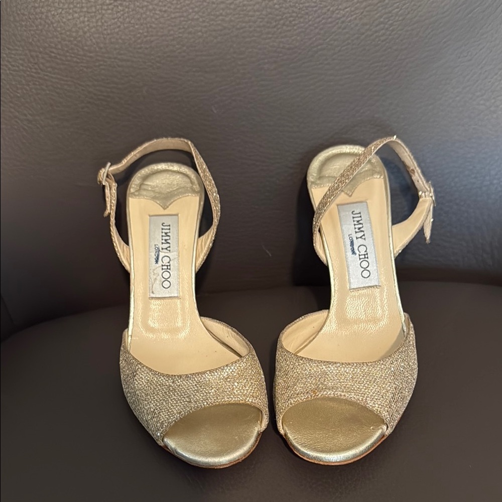 Jimmy Choo Gold Stiletto Heels